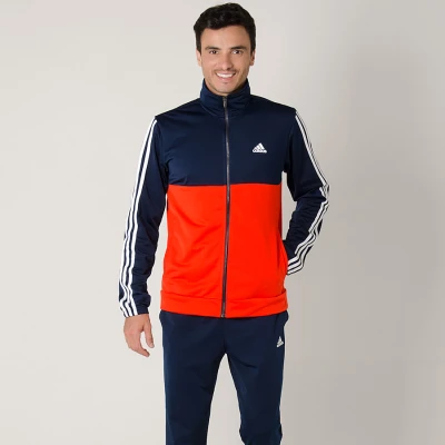 AGASALHO ADIDAS BACK 2 BASICS 3 STRIPES MASCULINO - Laranja/marinho AGASALHO ADIDAS BACK 2 BASICS 3 STRIPES MASCULINO - Laranja/marinho