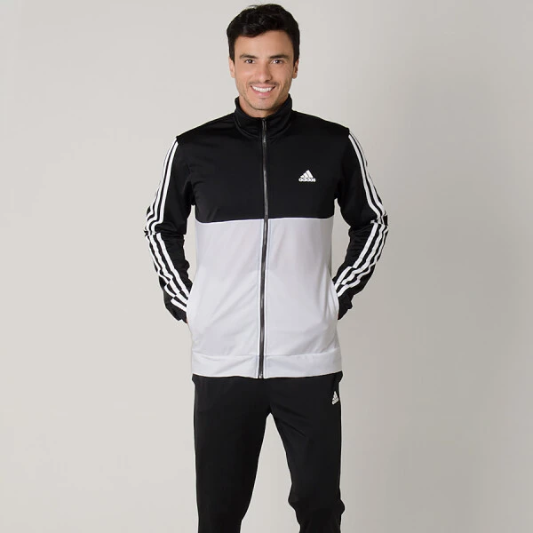 AGASALHO ADIDAS BACK 2 BASICS 3 STRIPES MASCULINO - Preto/branco AGASALHO ADIDAS BACK 2 BASICS 3 STRIPES MASCULINO - Preto/branco