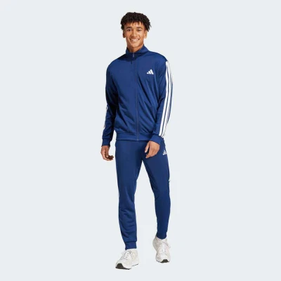 AGASALHO ADIDAS BASIC 3S TRICOT TRACK MASCULINO - Marinho/branco AGASALHO ADIDAS BASIC 3S TRICOT TRACK MASCULINO - Marinho/branco
