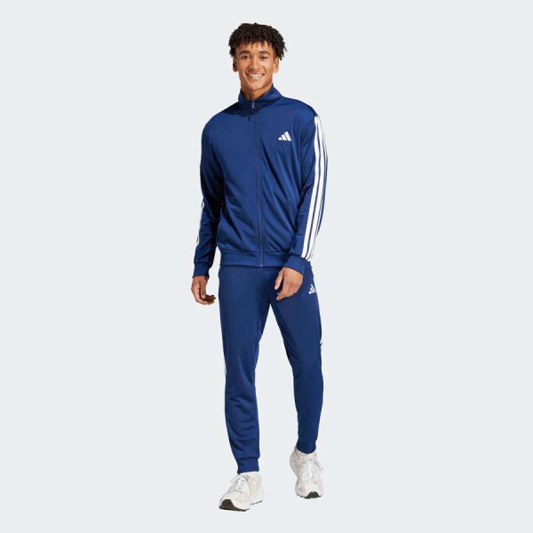 AGASALHO ADIDAS BASIC 3S TRICOT TRACK MASCULINO - Marinho/branco