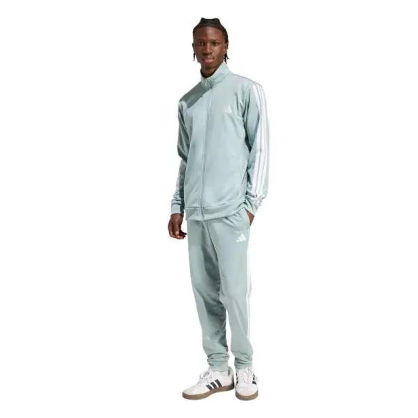 AGASALHO ADIDAS BASIC 3S TRICOT TRACK MASCULINO - Verde/branco