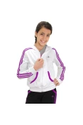 AGASALHO ADIDAS COM CAPUZ PES INFANTIL - Branco/preto