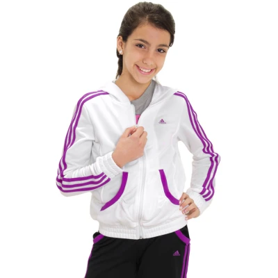 AGASALHO ADIDAS COM CAPUZ PES INFANTIL - Branco/preto