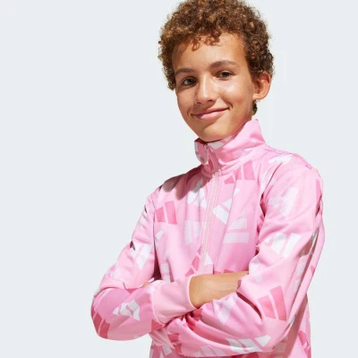 AGASALHO ADIDAS DE MALHA SEASONAL ESSENTIALS LOGO CELEBRATION INFANTIL - Rosa/pink
