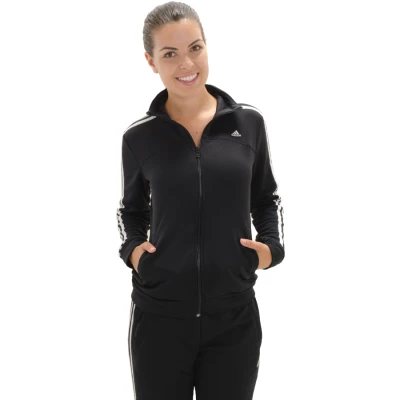 AGASALHO ADIDAS ESS 3S KNIT WOM FEMININO - Preto/branco AGASALHO ADIDAS ESS 3S KNIT WOM FEMININO - Preto/branco