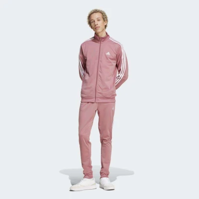 AGASALHO ADIDAS ESSENTIAL 3 STRIPES MASCULINO - Rosa/branco