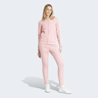 AGASALHO ADIDAS ESSENTIALS 3-STRIPES FEMININO - Rosa/branco AGASALHO ADIDAS ESSENTIALS 3-STRIPES FEMININO - Rosa/branco
