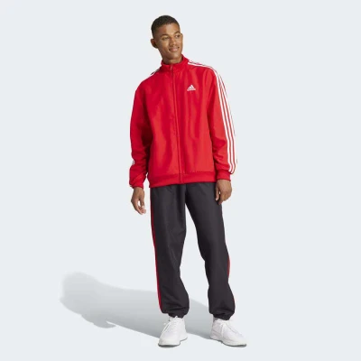 AGASALHO ADIDAS MALHA 3-STRIPES MASCULINO - Vermelho/preto AGASALHO ADIDAS MALHA 3-STRIPES MASCULINO - Vermelho/preto