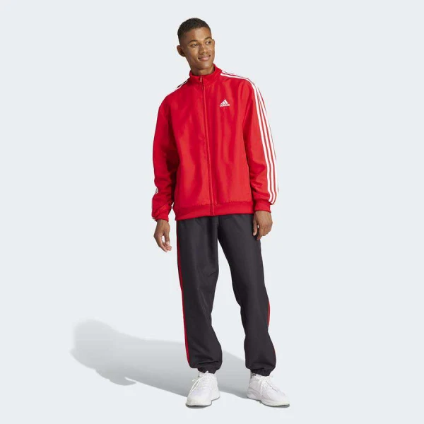 AGASALHO ADIDAS MALHA 3-STRIPES MASCULINO - Vermelho/preto