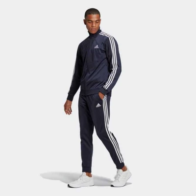 AGASALHO ADIDAS PRIMEGREEN ESSENTIALS 3-STRIPRES MASCULINO - Marinho/branco
