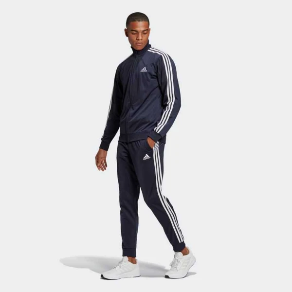 AGASALHO ADIDAS PRIMEGREEN ESSENTIALS 3-STRIPRES MASCULINO - Marinho/branco