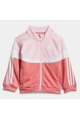 AGASALHO ADIDAS SHINY BADGE OF SPORT 3-STRIPES INFANTIL - Rosa/branco