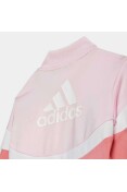 AGASALHO ADIDAS SHINY BADGE OF SPORT 3-STRIPES INFANTIL - Rosa/branco