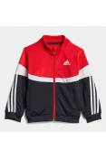 AGASALHO ADIDAS SHINY BADGE OF SPORT 3-STRIPES INFANTIL - Vermelho/branco