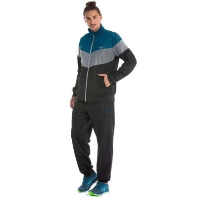 AGASALHO DE TREINO MIZUNO NEW ROOT MASCULINO - Preto/azul AGASALHO DE TREINO MIZUNO NEW ROOT MASCULINO - Preto/azul