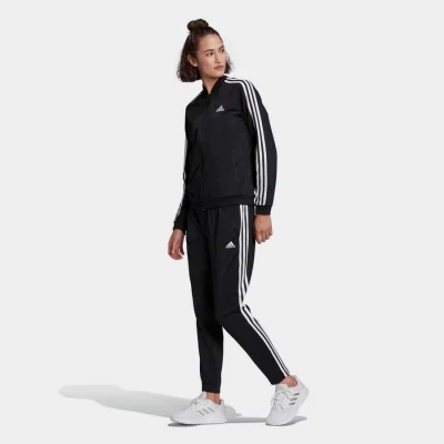 AGASALHO ESSENTIALS 3-STRIPES ADIDAS FEMININO - Preto/branco
