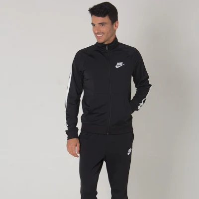 AGASALHO NIKE CASUAL SPORTSWEAR TRACK SUIT MASCULINO - Preto/branco AGASALHO NIKE CASUAL SPORTSWEAR TRACK SUIT MASCULINO - Preto/branco