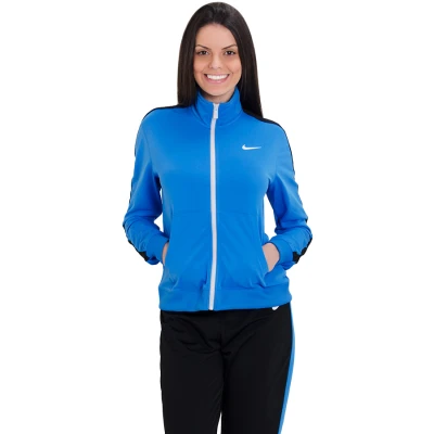 AGASALHO NIKE POLY KNIT TRACK FEMININO - Azul/preto