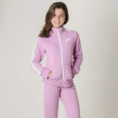 AGASALHO NIKE TRACKSUIT TRICOT INFANTIL - Rosa/branco