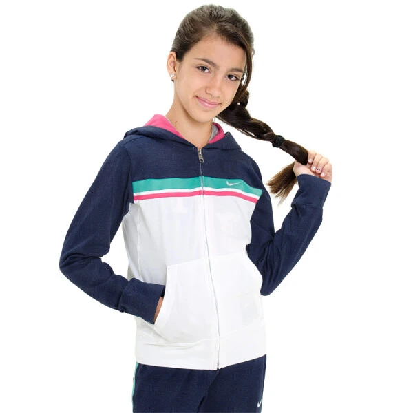 AGASALHO NIKE WARM UP INFANTIL - Branco/marinho