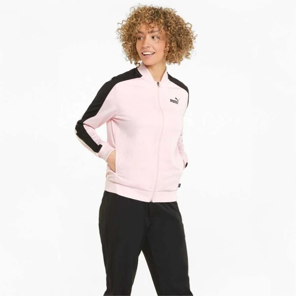 AGASALHO PUMA BASEBALL TRICOT SUIT FEMININO - Rosa/preto