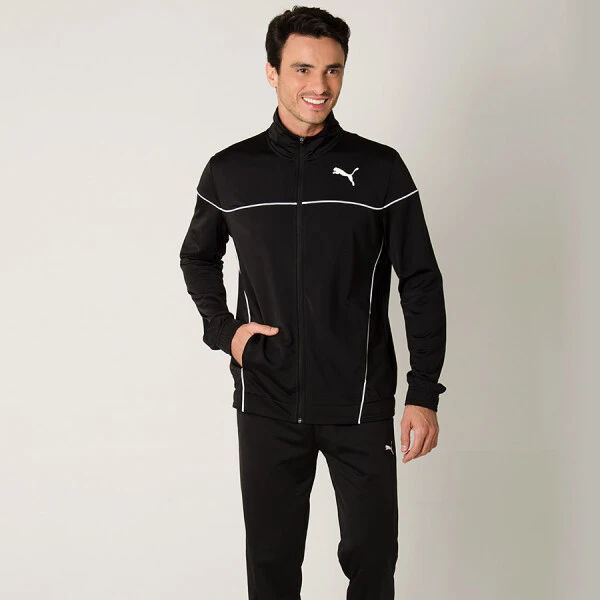 AGASALHO PUMA BLOCKED TRICOT SUIT OP MASCULINO - Preto/branco AGASALHO PUMA BLOCKED TRICOT SUIT OP MASCULINO - Preto/branco