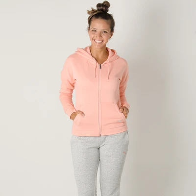 AGASALHO PUMA CLEAN SWEAT SUIT CL FEMININO - Salmao/cinza