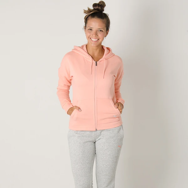 AGASALHO PUMA CLEAN SWEAT SUIT CL FEMININO - Salmao/cinza