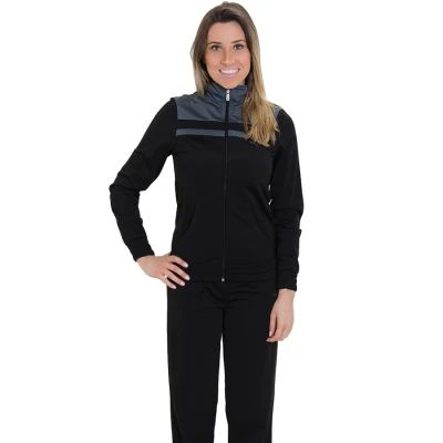 AGASALHO PUMA ESS POLY SUIT OP FEMININO - Preto/grafite