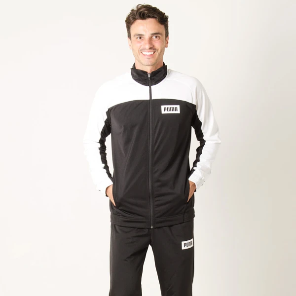 AGASALHO PUMA GRAPHIC REBEL TRICOT SUIT MASCULINO - Preto/branco AGASALHO PUMA GRAPHIC REBEL TRICOT SUIT MASCULINO - Preto/branco