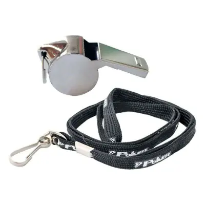 APITO POKER METAL ÁGUIA COM CORDÃO E MOSQUETÃO - Prata
