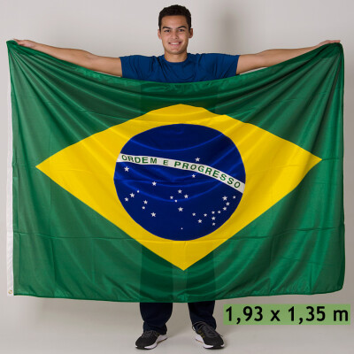 BANDEIRA BANDERART BRASIL OFICIAL 1,93X1,35 - Verde/amarelo