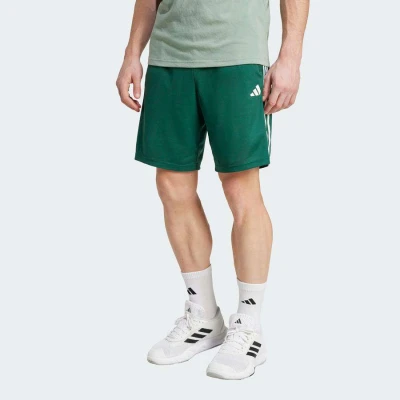 BERMUDA ADIDAS ESSENTIALS PIQUET 3 STRIPES MASCULINA - Verde/branco