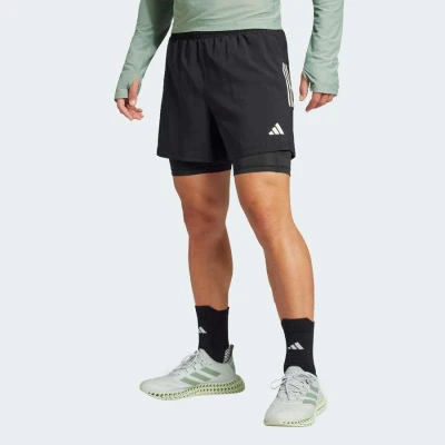 BERMUDA ADIDAS OWN THE RUN 2 EM 1 MASCULINA - Preto BERMUDA ADIDAS OWN THE RUN 2 EM 1 MASCULINA - Preto