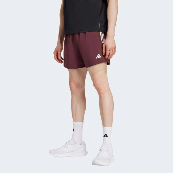 BERMUDA ADIDAS OWN THE RUN BASE MASCULINA - Bordo/branco