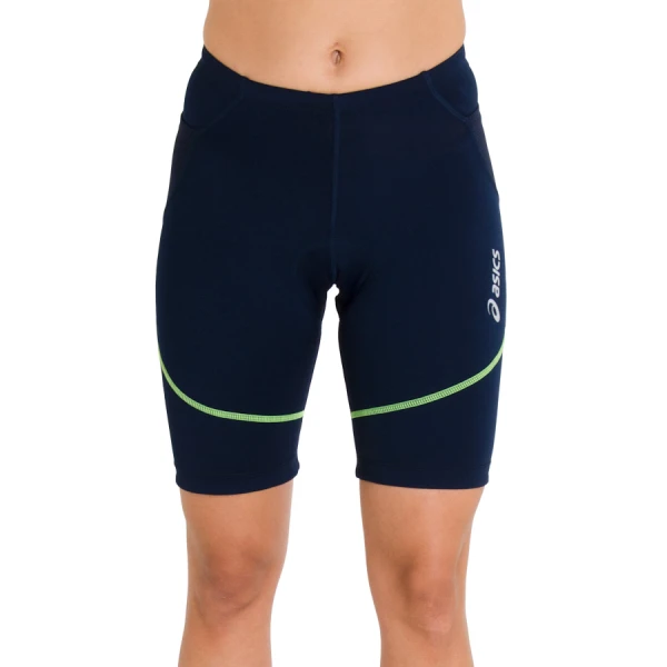 BERMUDA ASICS COMPRESSÃO BIKE FEMININA - Marinho/verde