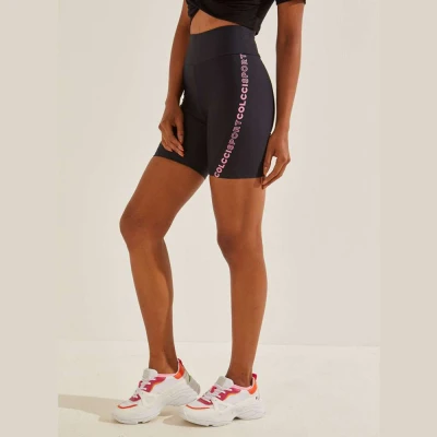 BERMUDA COLCCI CINTURA ALTA SPORT TRAINING FEMININA - Preto/rosa