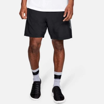 BERMUDA DE TREINO UNDER ARMOUR GRAPHIC WOVEN MASCULINA - Preto/cinza