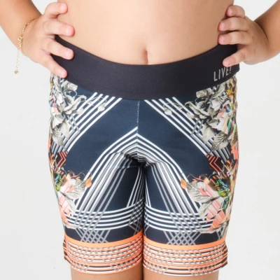 BERMUDA LIVE GLOW FLOWER BOOST INFANTIL - Preto/laranja