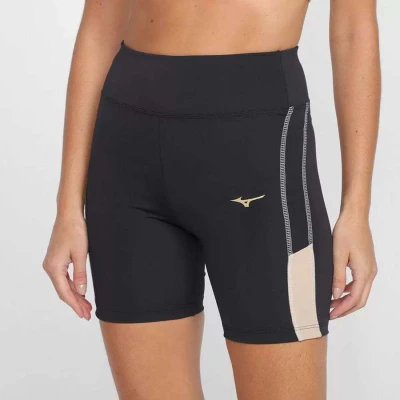 BERMUDA MIZUNO RUN EASY 4 FEMININA - Preto/bege