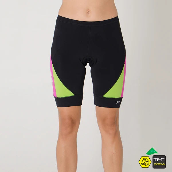 BERMUDA POKER CICLISTA LYCRA ACOLCHOADA FEMININA - Preto/pink