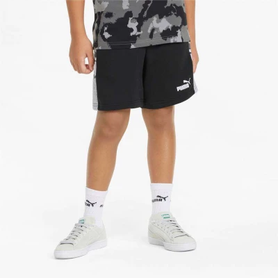 BERMUDA PUMA ESS+ CAMO SHORTS TR INFANTIL - Preto