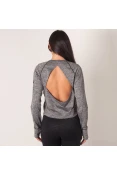 BLUSA ADIDAS CROPPED COSTAS ABERTAS FEMININA - Cinza