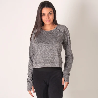 BLUSA ADIDAS CROPPED COSTAS ABERTAS FEMININA - Cinza