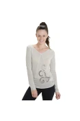 BLUSA ADIDAS MANGA LONGA FEMININA - Gelo