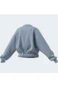 BLUSA ADIDAS MOLETOM CROPPED 3 STRIPES FEMININA - Azul celeste/branco