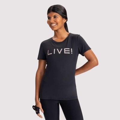 BLUSA BASIC LIVE HOLOGRAPHIC FEMININA - Preto
