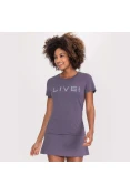 BLUSA BASIC LIVE HOLOGRAPHIC FEMININA - Roxo