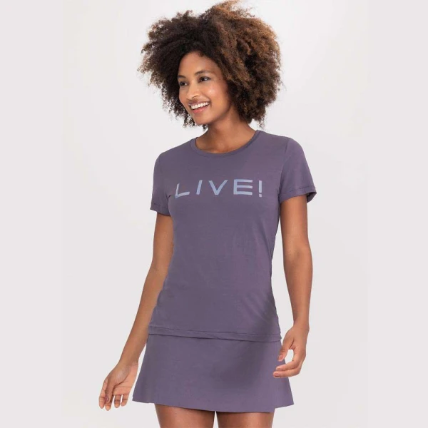 BLUSA BASIC LIVE HOLOGRAPHIC FEMININA - Roxo