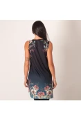 BLUSA COLCCI ALONGADA ESTAMPADA FEMININA - Preto